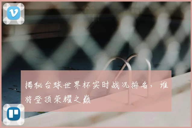 揭秘台球世界杯实时战况排名，谁将登顶荣耀之巅